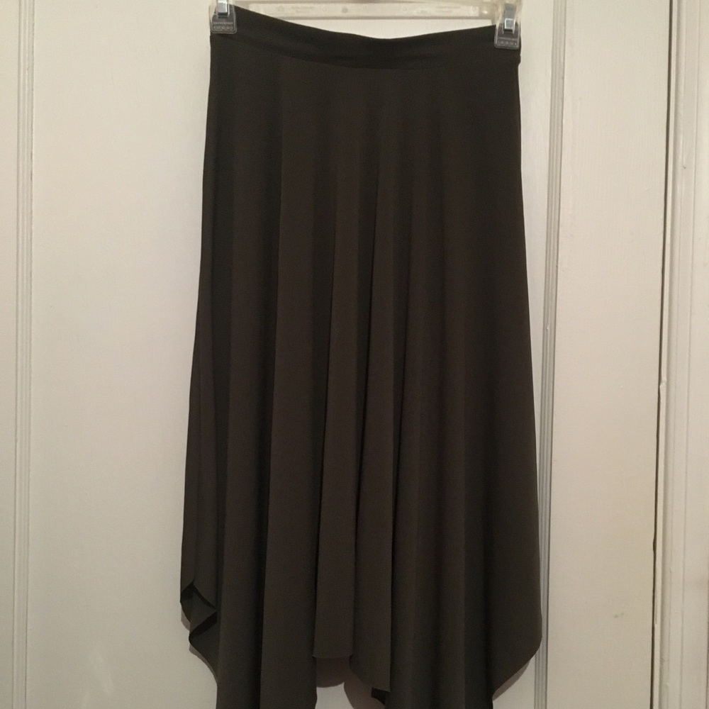 H&M chiffon olive green maxi-skirt